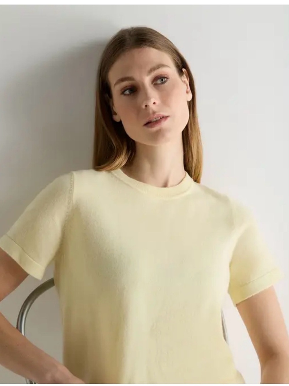 Soft Knit Short Sleeve Top in Pale /lime green size Small